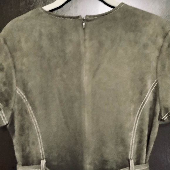 NWT SugarLips Olive Faux Suede Dress - Picture 10 of 12